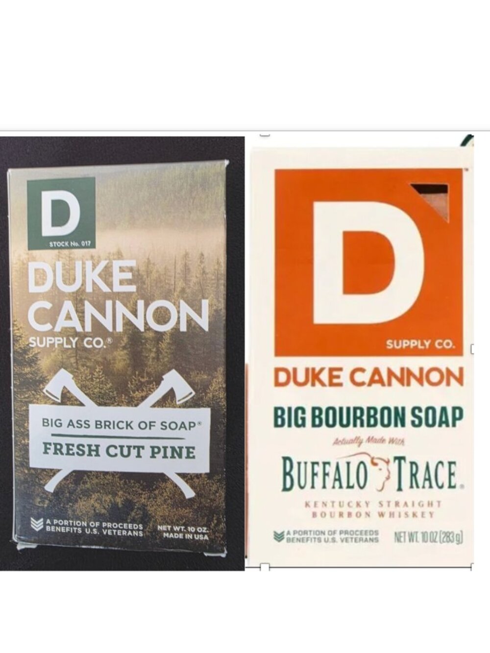 Duke Cannon Illegally Cut Pine + Buffalo Trace Big Ass Brick Soap 2 10 oz Bars